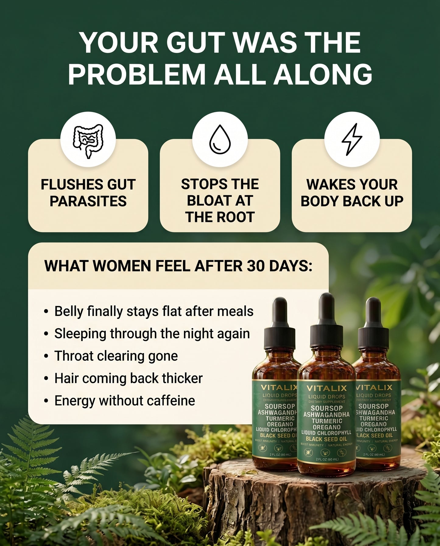 Vitalix® - Soursop Liquid Complex - Natural Herbal Detox For a Cleaner, Healthier Gut