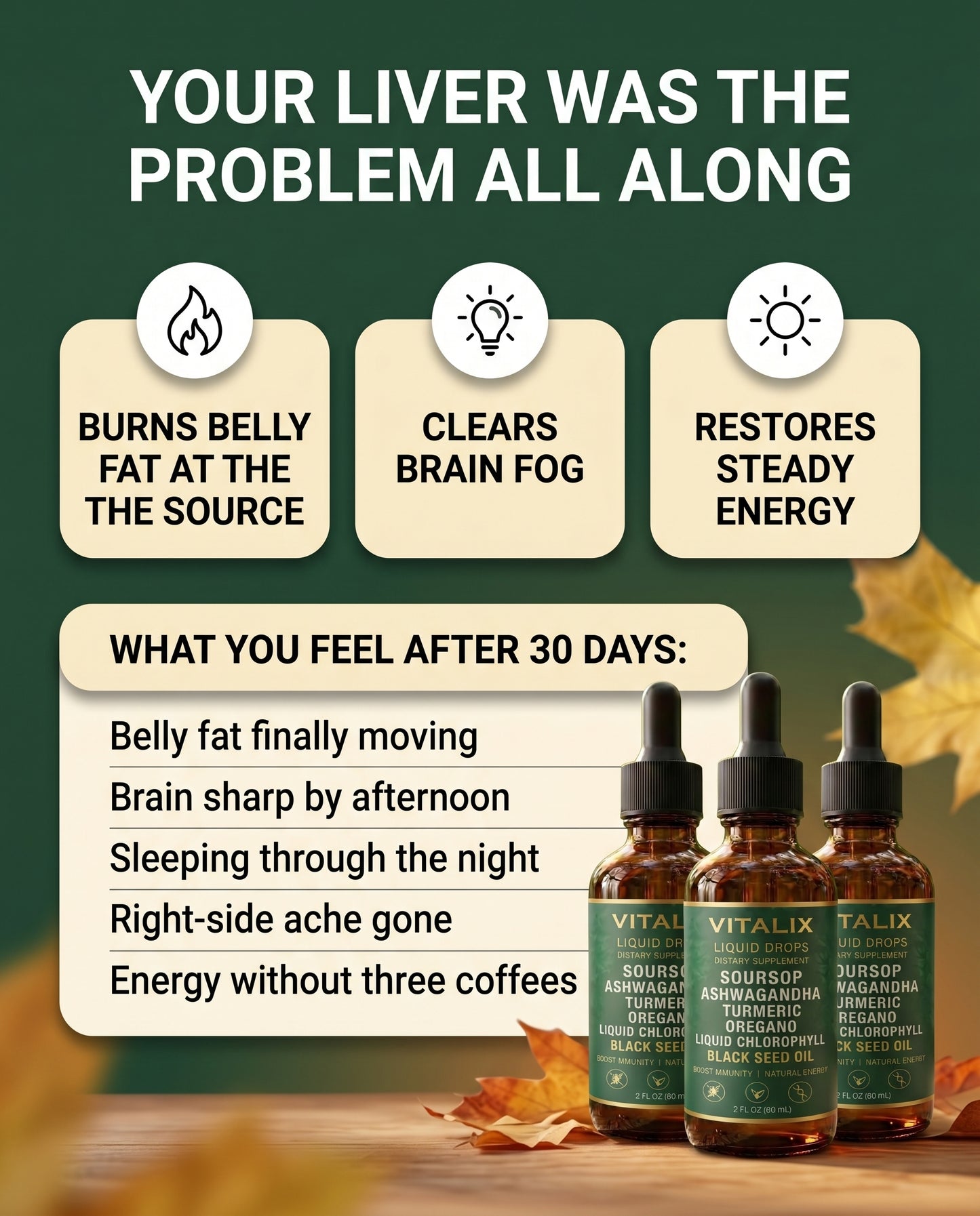 Vitalix - Soursop Liquid Complex -  Natural Herbal Detox For a Cleaner, Healthier Liver